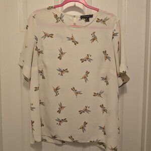 Primark Bouncey, Flowy Cream Coloured Hummingbird Top